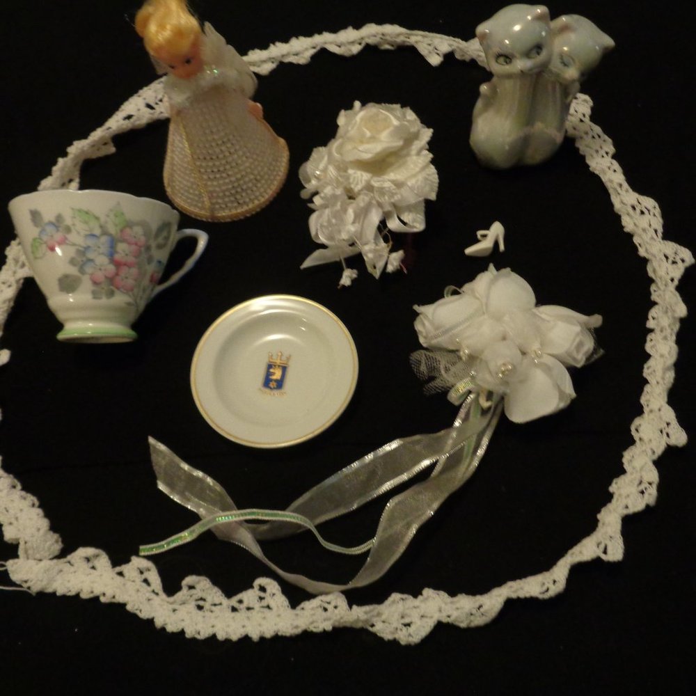 BARBIECORE CAKE TOPPER WEDDING FLOWERS CATS CUP LACE ETC. LOT